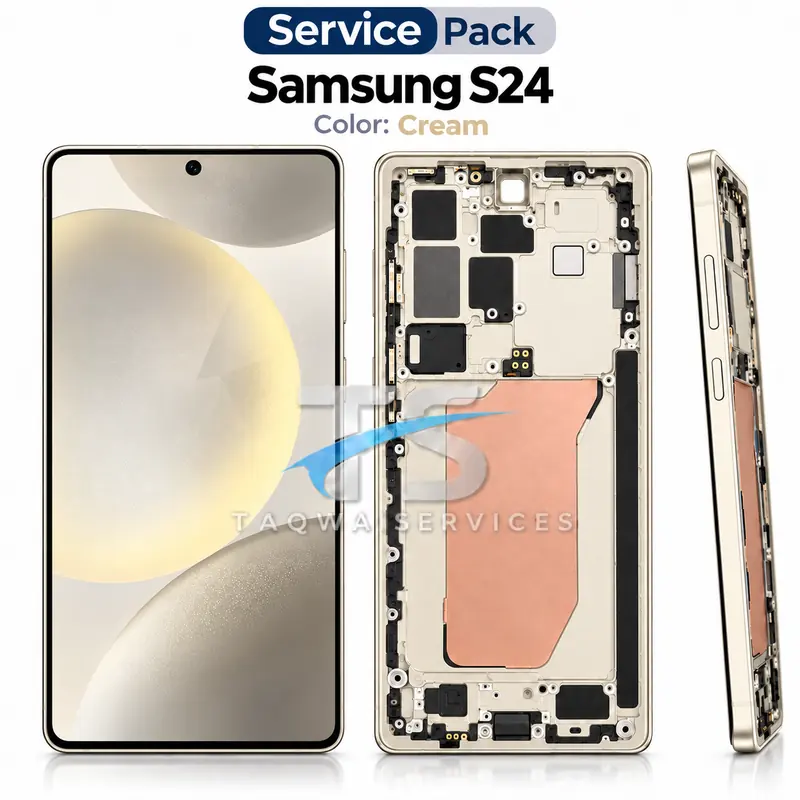 Galaxy S24 Screen & Display – Cream (Amber Yellow) (Service Pack avec Chassis | Samsung)