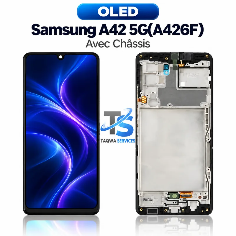 Galaxy A42 5G(A426F) Screen & Display – Black (avec Chassis - OLED | Ori)