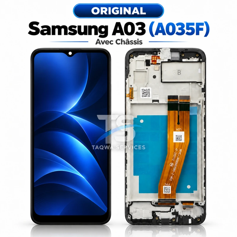 Galaxy A03(A035F) Screen & Display – Black (Original - Avec Chassis | Ori)