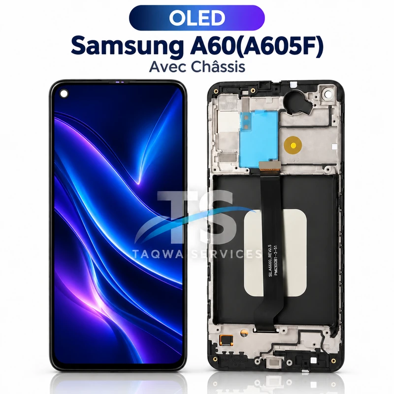 Écrans & Afficheurs Galaxy A60(A605F) – Noir (avec Chassis - OLED | Ori)