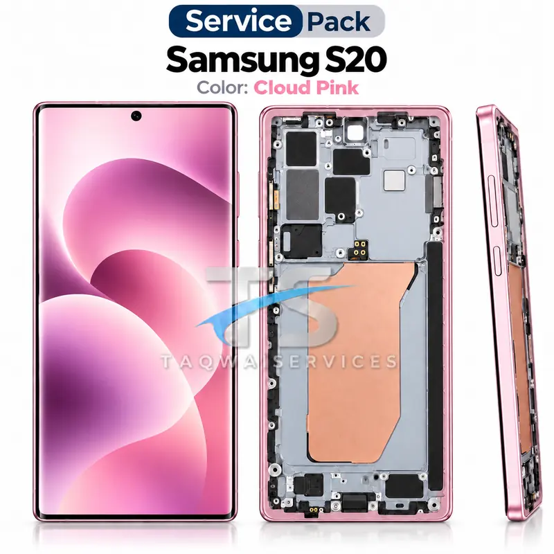 Galaxy S20(G980/G981) Screen & Display – Pink (Service Pack avec Chassis | Samsung)