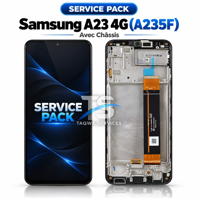 Galaxy A23 4G(A235F) Screen & Display – Black (Service Pack avec Chassis | Samsung)