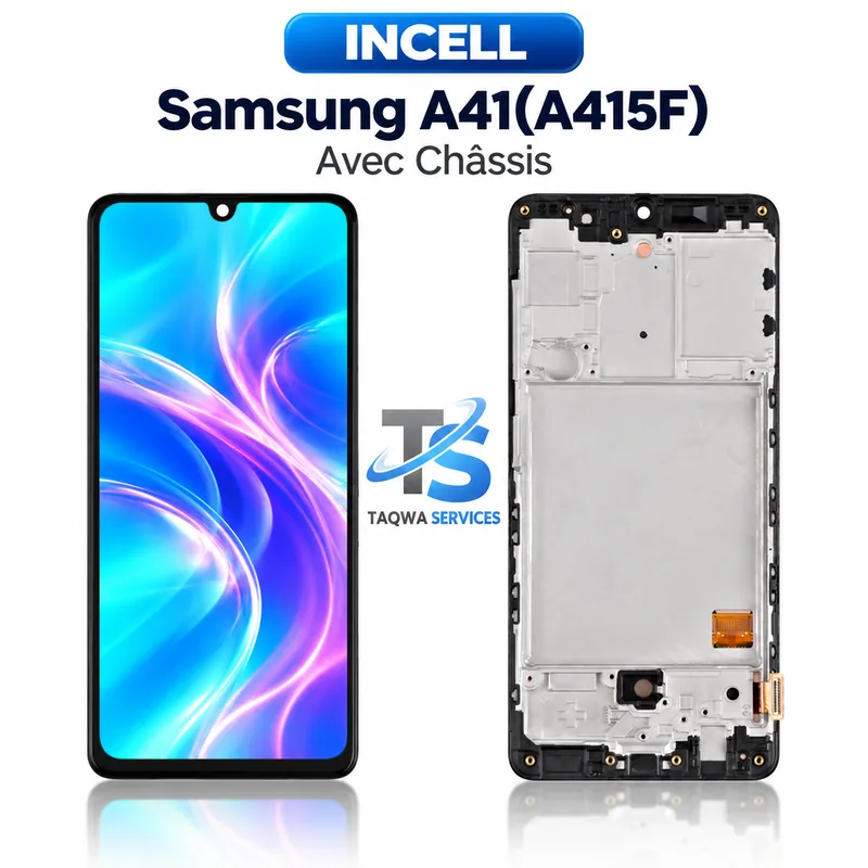 Galaxy A41(A415F) Screen & Display – Black (Avec Chassis - INCELL )