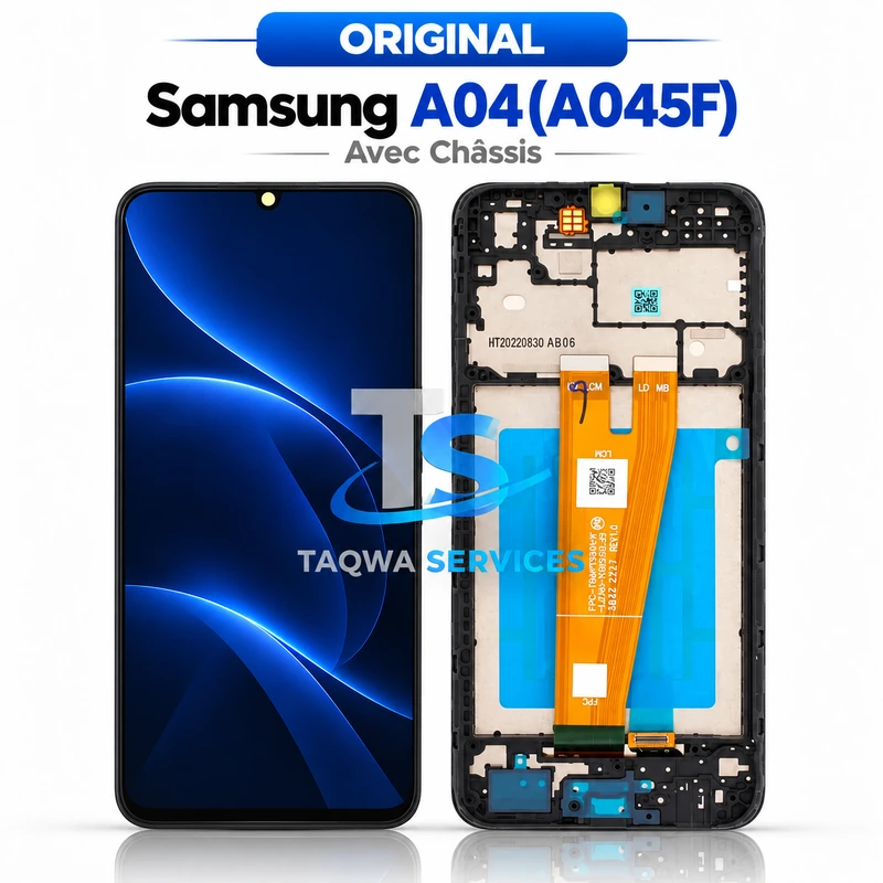 Galaxy A04(A045F) Screen & Display – Black (Original - Avec Chassis | Ori)