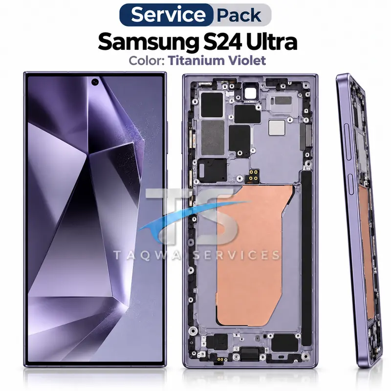 Écrans & Afficheurs Galaxy S24 Ultra – Violet Titane (Service Pack avec Chassis | Samsung)