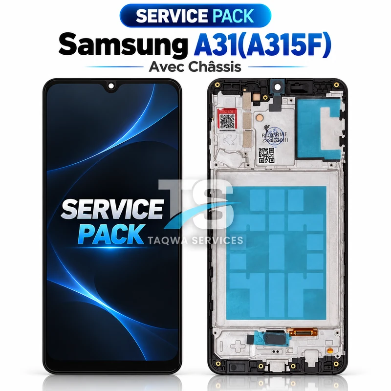 Galaxy A31(A315F) Screen & Display – Black (Service Pack avec Chassis | Samsung)