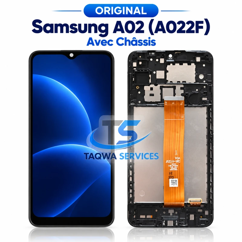 Écrans & Afficheurs Galaxy A02(A022F) – Noir (Original - Avec Chassis | Ori)