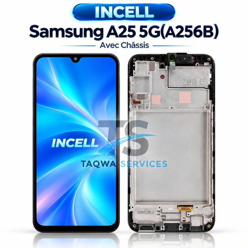 Galaxy A25 5G(A256B) Screen & Display – Black (Avec Chassis - INCELL )