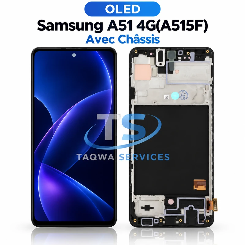 Écrans & Afficheurs Galaxy A51 4G(A515F) – Noir (avec Chassis - OLED | Ori)