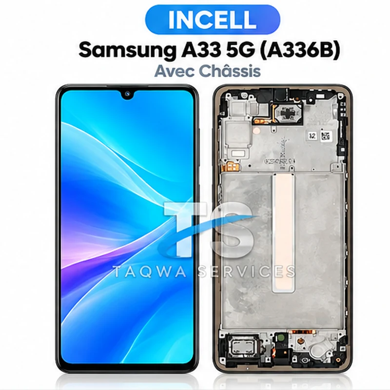 Galaxy A33 5G(A336B) Screen & Display – Black (Avec Chassis - INCELL )
