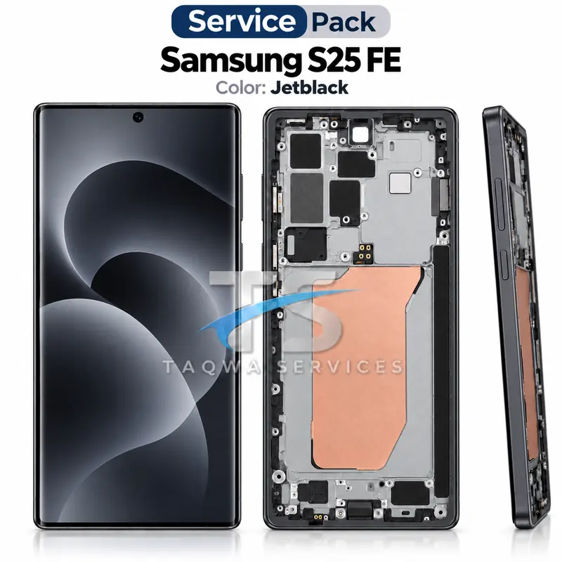 Galaxy S25 FE Screen & Display – Black (Service Pack avec Chassis | Samsung)