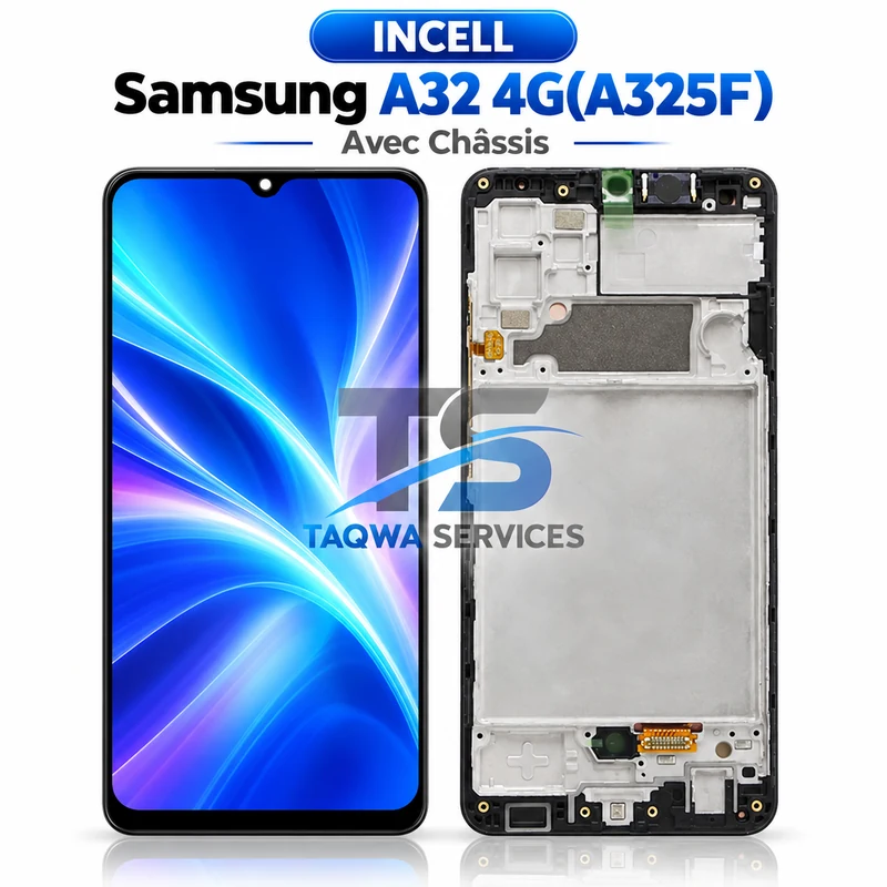 Galaxy A32 4G(A325F) Screen & Display – Black (Avec Chassis - INCELL )