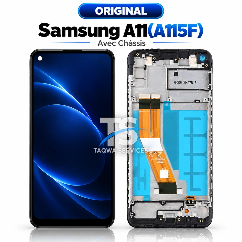 Galaxy A11(A115F) Screen & Display – Black (Original - Avec Chassis | Ori)