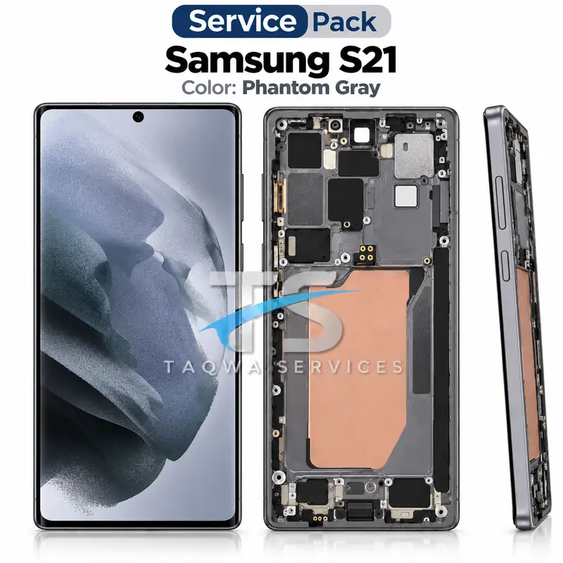 Galaxy S21 Screen & Display – Gray/Black (Service Pack avec Chassis | Samsung)
