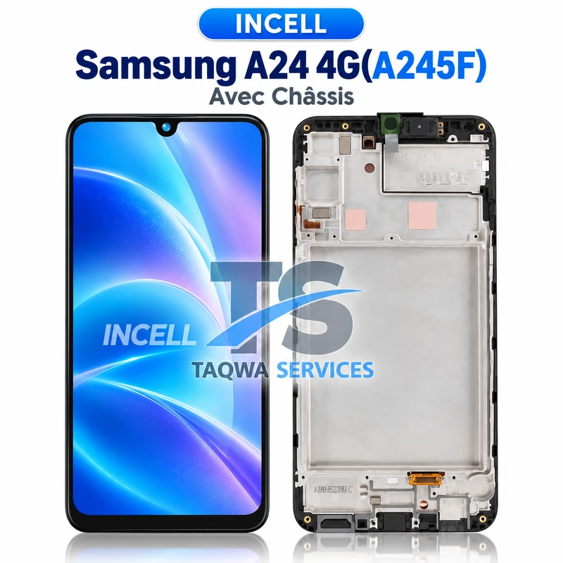 Galaxy A24 4G(A245F) Screen & Display – Black (Avec Chassis - INCELL )