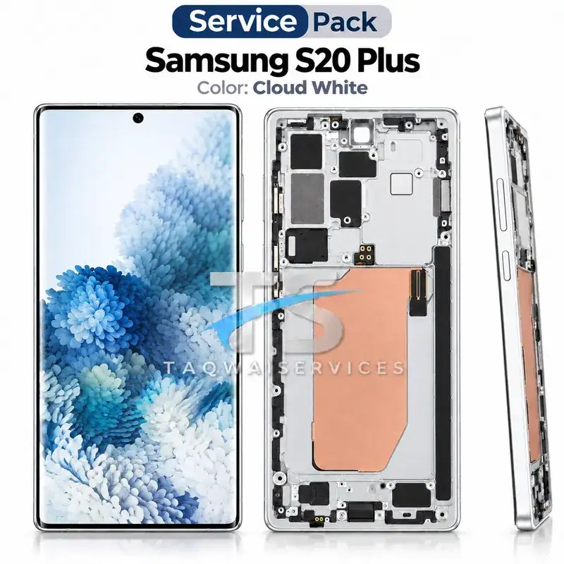 Écrans & Afficheurs Galaxy S20 Plus (G985B/G986B) – Blanc (Service Pack avec Chassis | Samsung)