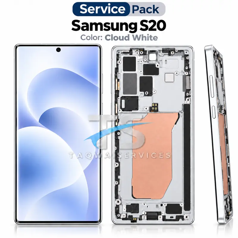 Galaxy S20(G980/G981) Screen & Display – Silver (Service Pack avec Chassis | Samsung)