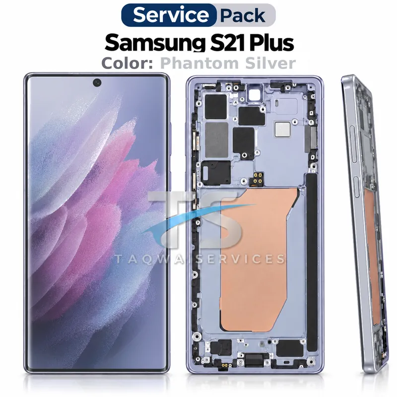 Écrans & Afficheurs Galaxy S21 Plus – Argent (Service Pack avec Chassis | Samsung)
