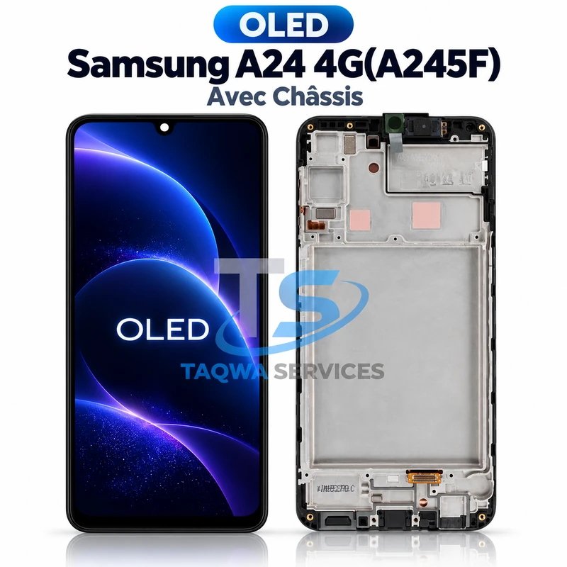 Galaxy A24 4G(A245F) Screen & Display – Black (avec Chassis - OLED | Ori)