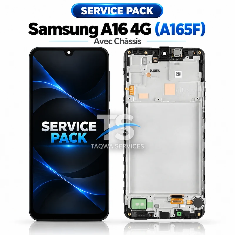 Galaxy A16 4G(A165F) Screen & Display – Black (Service Pack avec Chassis | Samsung)