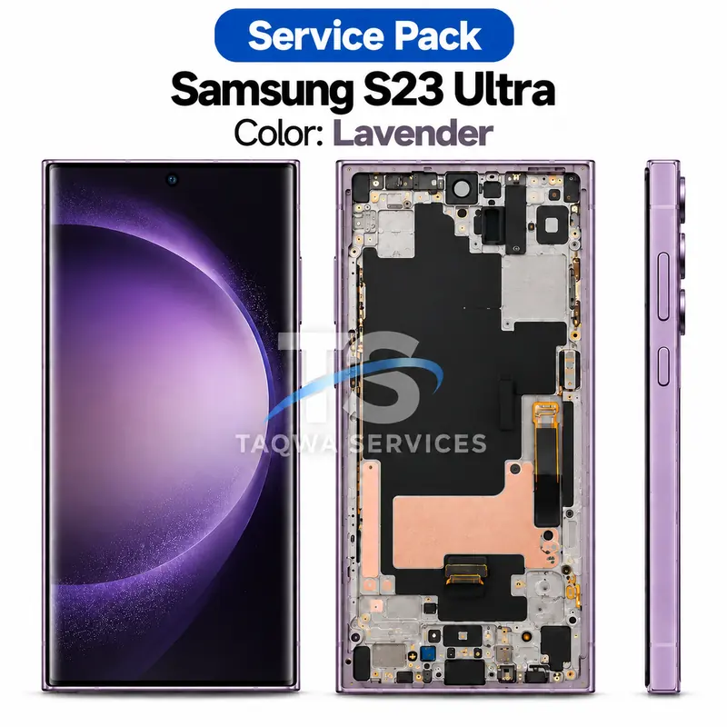 Écrans & Afficheurs Galaxy S23 Ultra – Violet/Lavande (Service Pack avec Chassis | Samsung)
