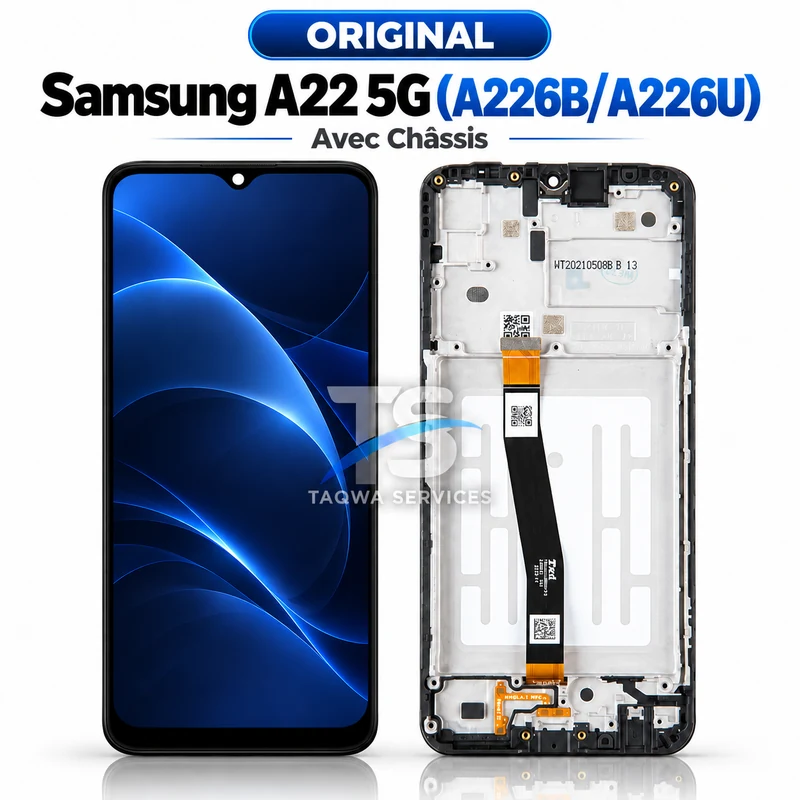 Galaxy A22 5G(A226B/A226U) Screen & Display – Black (Original - Avec Chassis | Ori)