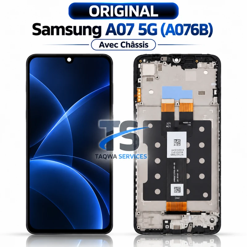 Galaxy A07 5G(A076B) Screen & Display – Black (Original - Avec Chassis | Ori)