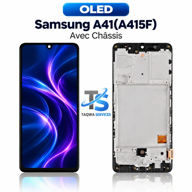 Galaxy A41(A415F) Screen & Display – Black (avec Chassis - OLED | Ori)