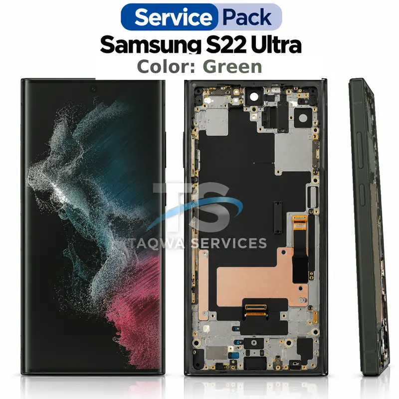 Écrans & Afficheurs Galaxy S22 Ultra – Vert (Service Pack avec Chassis | Samsung)