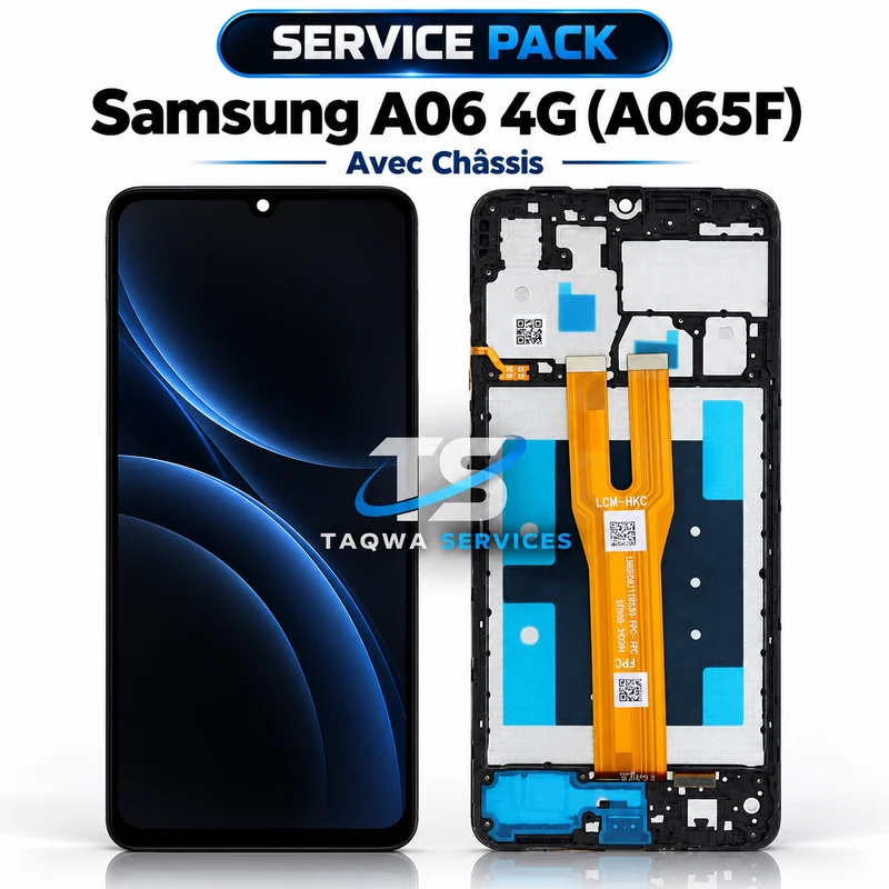 Écrans & Afficheurs Galaxy A06 4G(A065F) – Noir (Service Pack avec Chassis | Samsung)