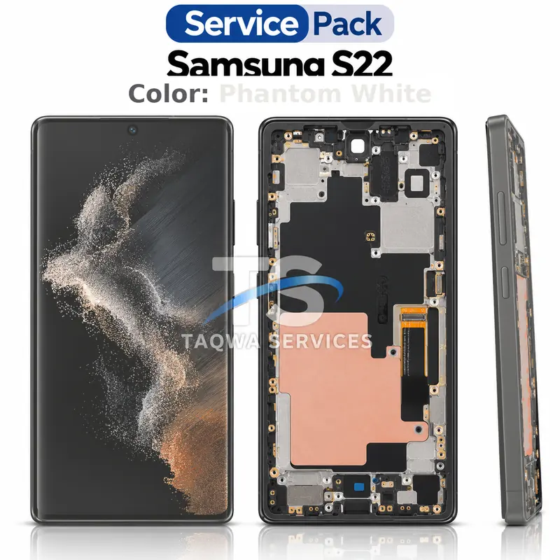 Galaxy S22 Screen & Display – White (Service Pack avec Chassis | Samsung)