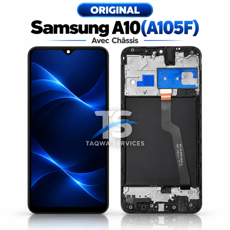 Galaxy A10(A105F) Screen & Display – Black (Original - Avec Chassis | Ori)