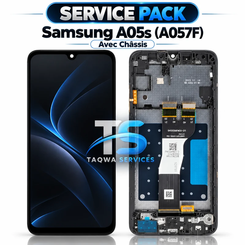 Écrans & Afficheurs Galaxy A05s(A057F) – Noir (Service Pack avec Chassis | Samsung)