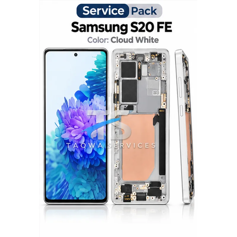 Écrans & Afficheurs Galaxy S20 FE 4G/5G(G780/G781) – Blanc (Service Pack avec Chassis | Samsung)