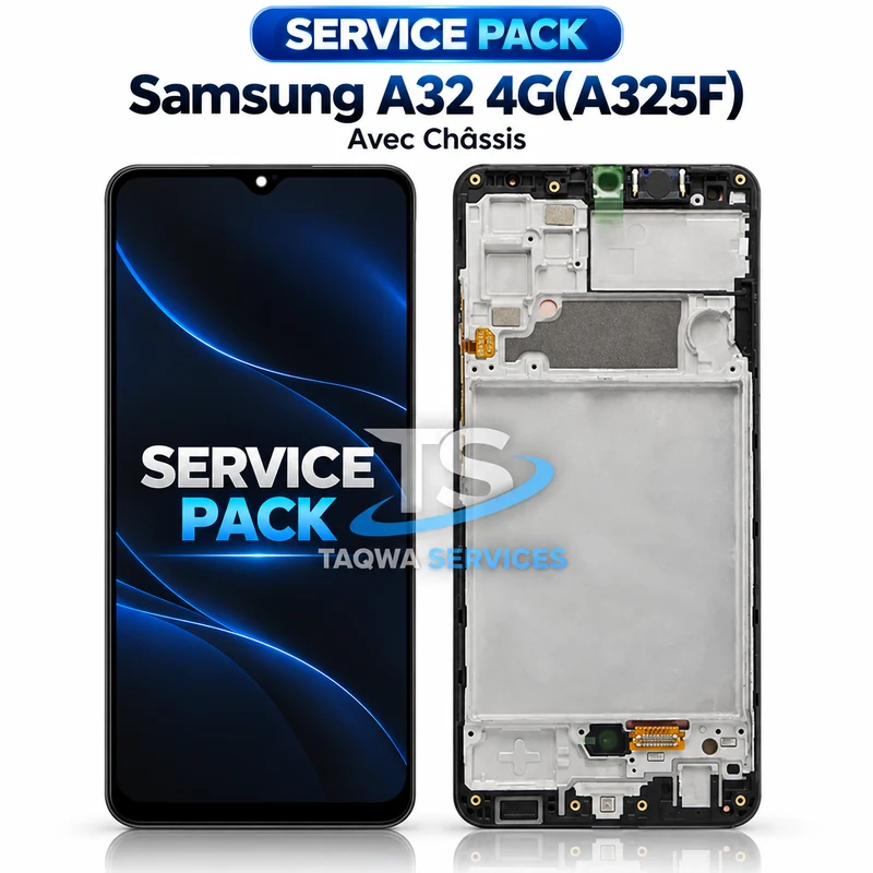 Galaxy A32 4G(A325F) Screen & Display – Black (Service Pack avec Chassis | Samsung)