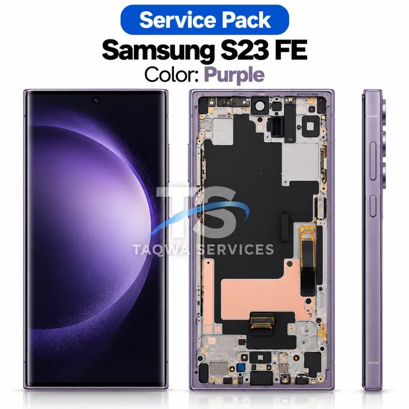 Galaxy S23 FE Screen & Display – Violet (Service Pack avec Chassis | Samsung)