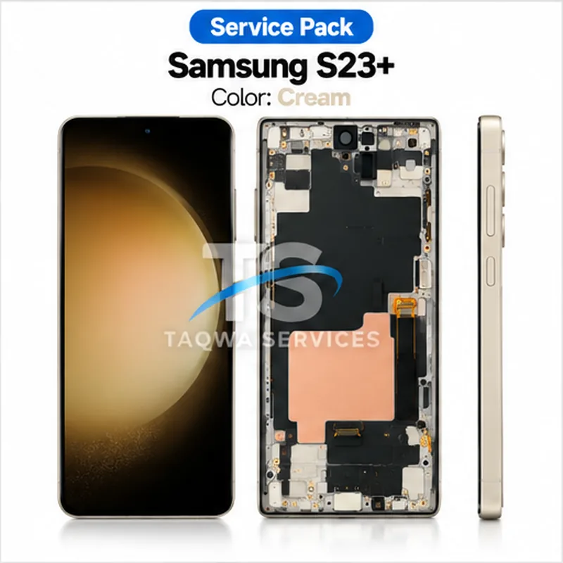 Galaxy s23 Plus Screen & Display – Cream (Amber Yellow) (Service Pack avec Chassis | Samsung)