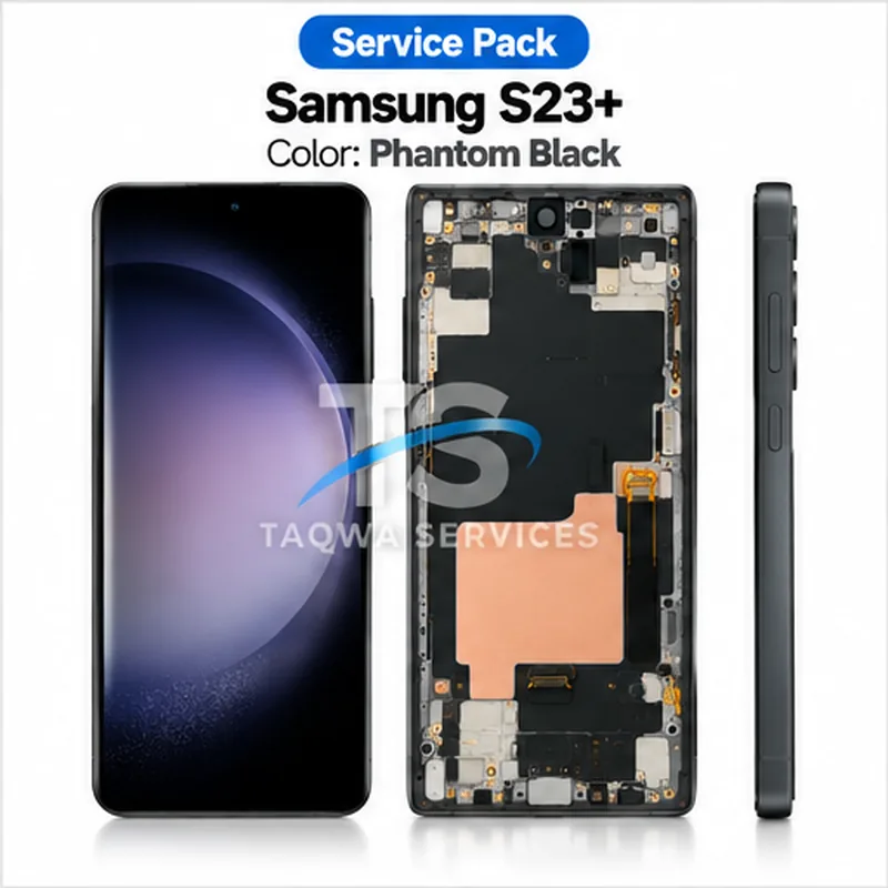 Écrans & Afficheurs Galaxy S23 Plus – Noir (Service Pack avec Chassis | Samsung)