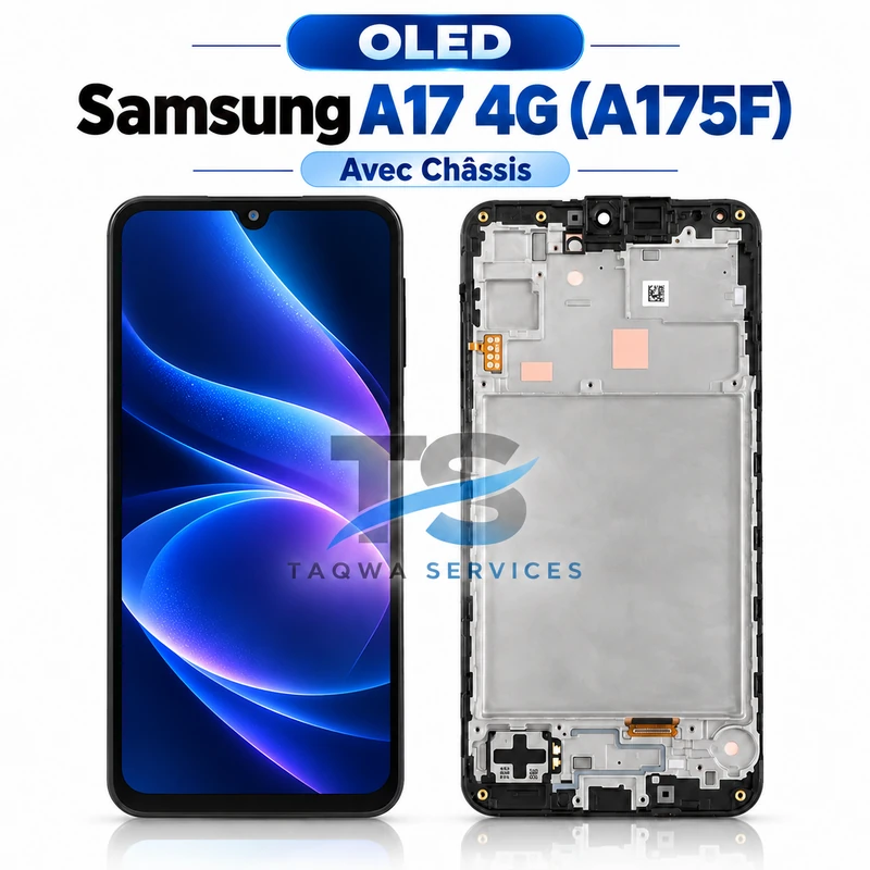 Galaxy A17 4G(A175F) Screen & Display – Black (avec Chassis - OLED )