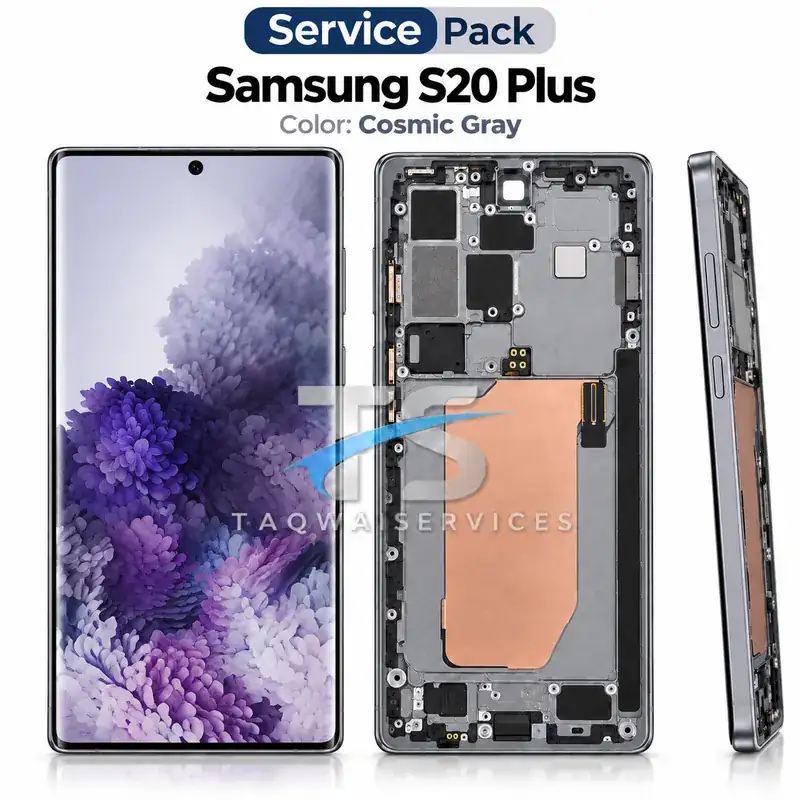 Écrans & Afficheurs Galaxy S20 Plus (G985B/G986B) – Gris (Service Pack avec Chassis | Samsung)
