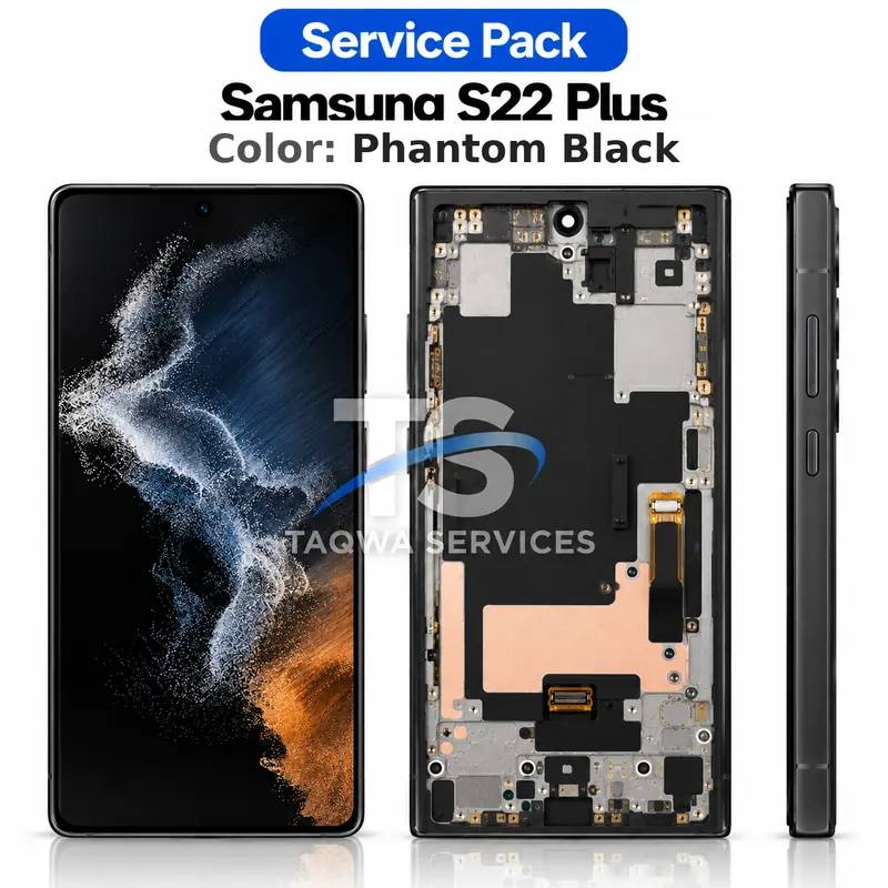 Écrans & Afficheurs Galaxy S22 Plus – Noir (Service Pack avec Chassis | Samsung)