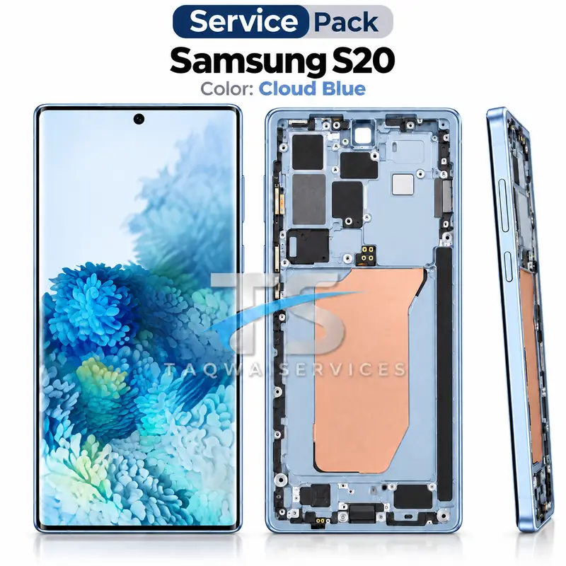 Galaxy S20(G980/G981) Screen & Display – Blue (Service Pack avec Chassis | Samsung)