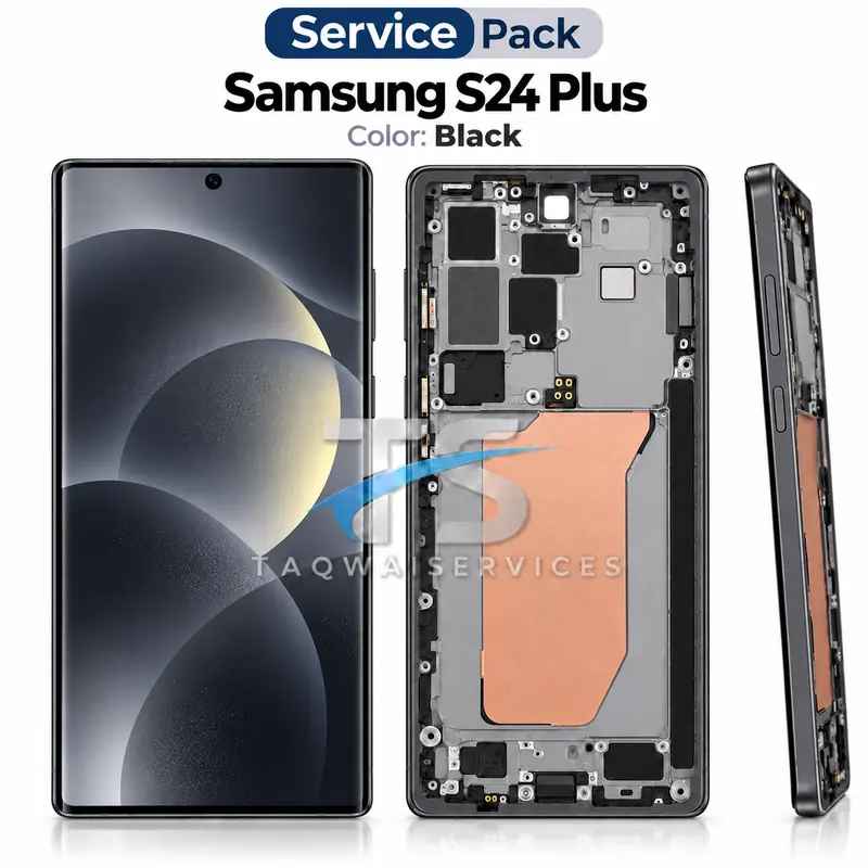 Écrans & Afficheurs Galaxy S24 Plus – Noir (Service Pack avec Chassis | Samsung)