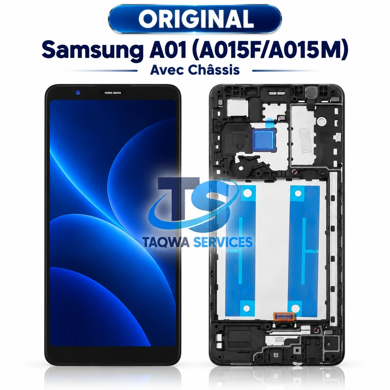 Galaxy A01(A015F/A015M) Screen & Display – Black (Original - Avec Chassis | Ori)