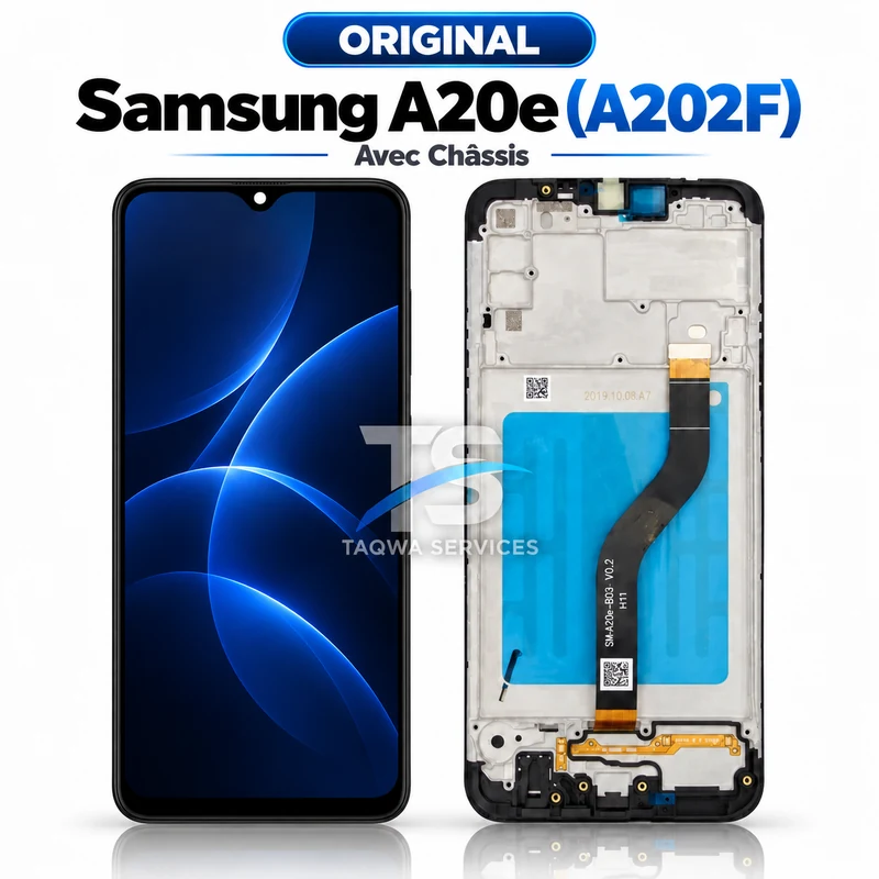 Écrans & Afficheurs Galaxy A20e(A202F) – Noir (Original - Avec Chassis | Ori)