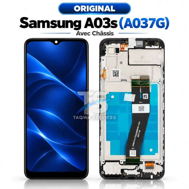 Galaxy A03s(A037G) Screen & Display – Black (Original - Avec Chassis | Ori)
